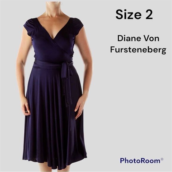 Diane
Von Furstenberg cocktail Long Belted Cap Sleeve Maxi Dress Size 2  - Picture 1 of 8